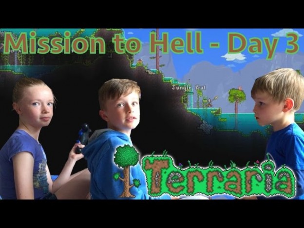 Kids Play Terraria Part 3 – Mission to Hell (Mining Deeper)